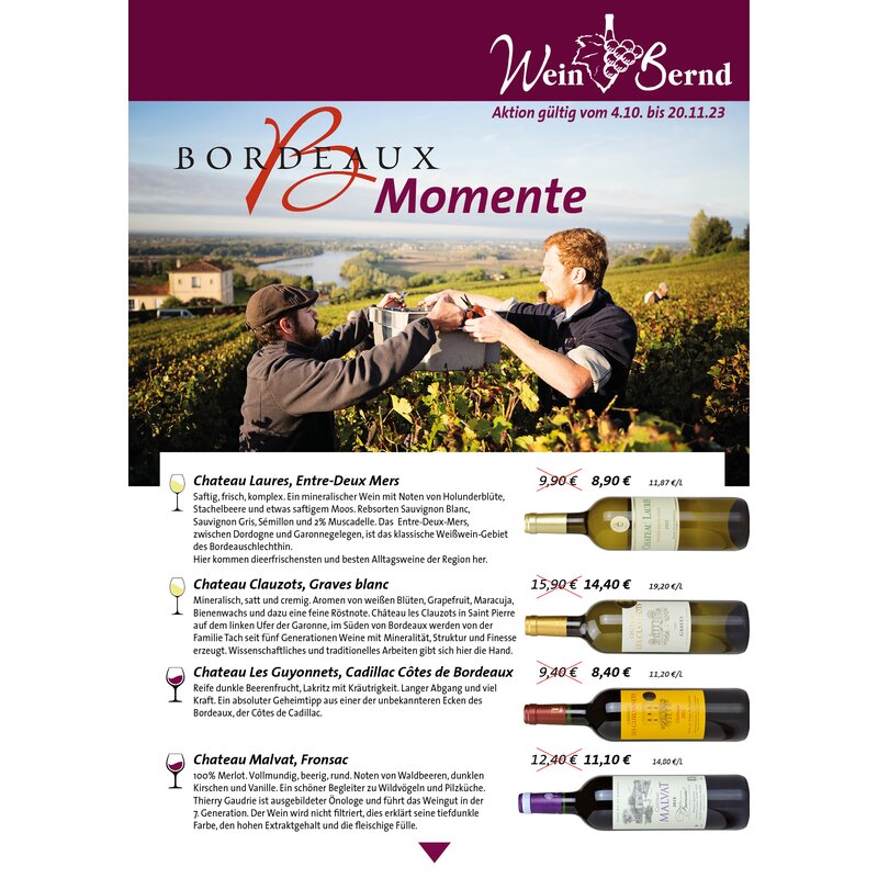 Bordeaux Paket - weiß & rot - 6 Weine zum Sonderpreis